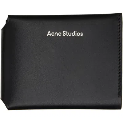 Acne Studios Black Folded Wallet In 900 Black