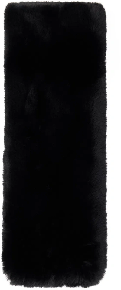 Acne Studios Black Furry Scarf In 900 Black
