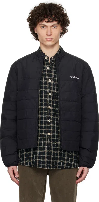 Acne Studios Black Garment-dyed Down Jacket In 900 Black