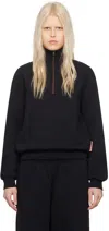 Acne Studios Black Half-zip Sweater In 900 Black
