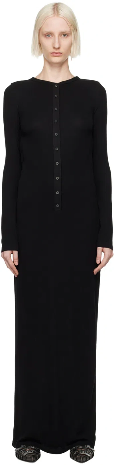 Acne Studios Women's Etrixie Ribbed Long Dress In Black
