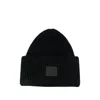Acne Studios Large Face Logo Beanie In Black