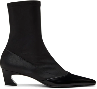 Acne Studios Black Heeled Ankle Boots In 900 Black