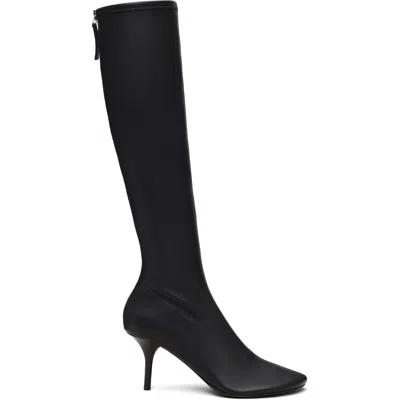 Acne Studios Black High Leather Boots In 900 Black