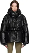 Acne Studios Black Hooded Puffer Down Jacket In 900 Black