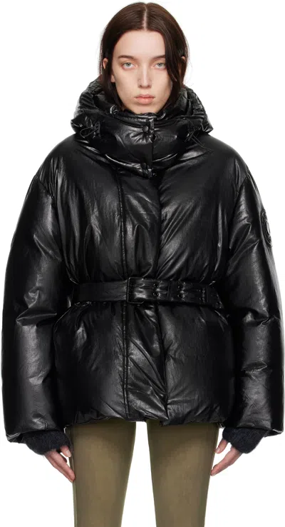 Acne Studios Black Hooded Puffer Down Jacket In 900 Black
