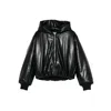 Acne Studios Hooded Faux Leather Jacket A90654le R In Black