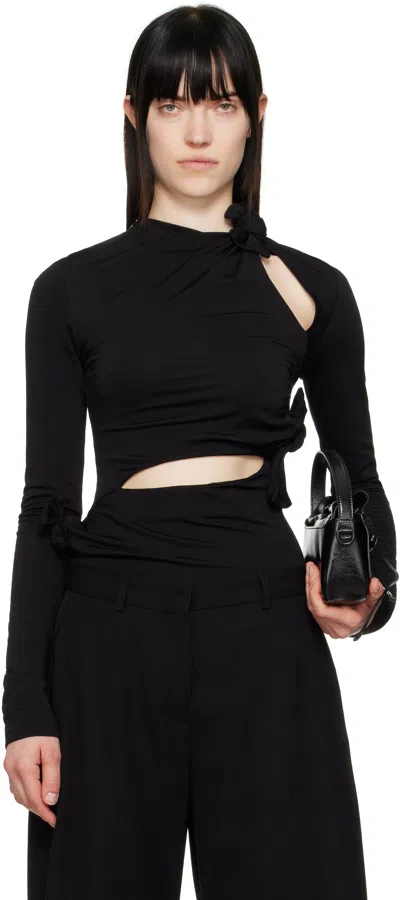 Acne Studios Black Knots Top In 900 Black