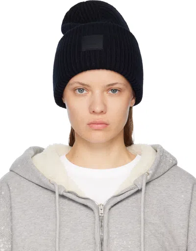 Acne Studios Black Large Face Logo Beanie