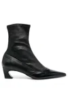 Acne Studios Bano Leather Ankle Boots In Black