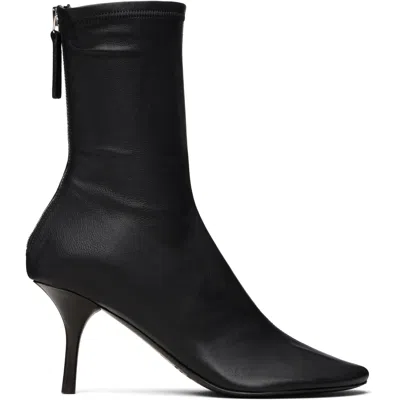 Acne Studios Black Leather Ankle Boots In 900 Black
