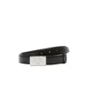 Acne Studios Black Leather Belt With Polished Metal Buckle In Black