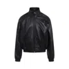 Acne Studios Lethestanether Lamb Leather Bomber Jacket In Black