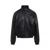 Acne Studios Lethestanether Lamb Leather Bomber Jacket In Black