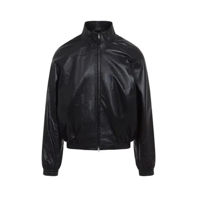 ACNE STUDIOS ACNE STUDIOS BLACK LEATHER BOMBER JACKET