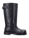 Acne Studios Women Black Boots With Embossed Logo On The Side In Leather Woman In Black