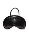 Acne Studios Black Leather Bowl-shaped Handbag With Secure Closure In Black