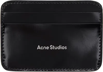 Acne Studios Black Leather Card Holder In 900 Black