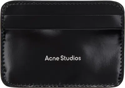 Acne Studios Black Leather Card Holder In 900 Black