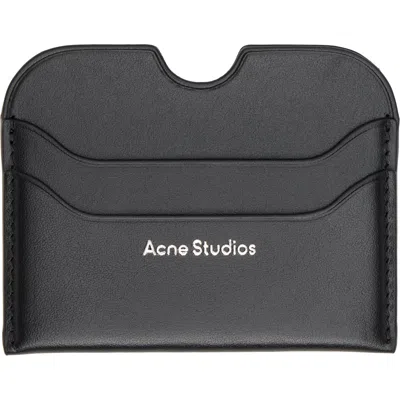 Acne Studios Black Leather Card Holder In 900 Black
