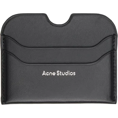 Acne Studios Black Leather Card Holder In 900 Black