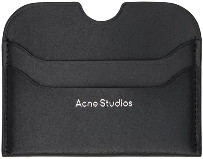 Acne Studios Black Leather Card Holder In 900 Black