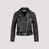 Acne Studios Zip Up Biker Jacket In Black Leather In Black