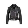 Acne Studios Zip Up Biker Jacket In Black Leather In Black