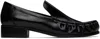 Acne Studios Stamped Monogram Calf Leather Loafers In 900 Black