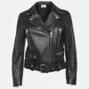 Acne Studios Black Leather Mock Biker Jacket In Black
