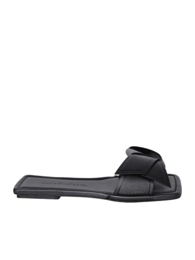 Acne Studios Black Leather Sandals In Grey