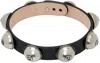 Acne Studios Black Leather Stud Choker In 900 Black