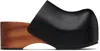 Acne Studios Black Leather Wood Clogs In Black