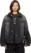 Acne Studios Black Lined Denim Jacket In Black