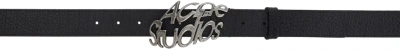 Acne Studios Black Logo Buckle Belt In 900 Black