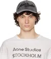 Acne Studios Washed-out Black Baseball Cap With Logo Embroidery Men In Bm0 Faded Black