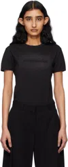 Acne Studios Black Washed Out Tight T-shirt With Logo Women In Bm0 Faded Black