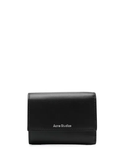 Acne Studios Black Logo-lettering Leather Wallet For Women