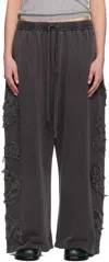 Acne Studios Black Logo Lounge Pants In Bm0 Faded Black