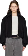 Acne Studios Womens Owelle Bomber Padded Wool-blend Felt Jacket Black In 900 Black