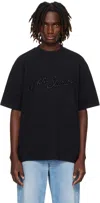 Acne Studios Tourist Logo Embroidered Cotton T-shirt In Black