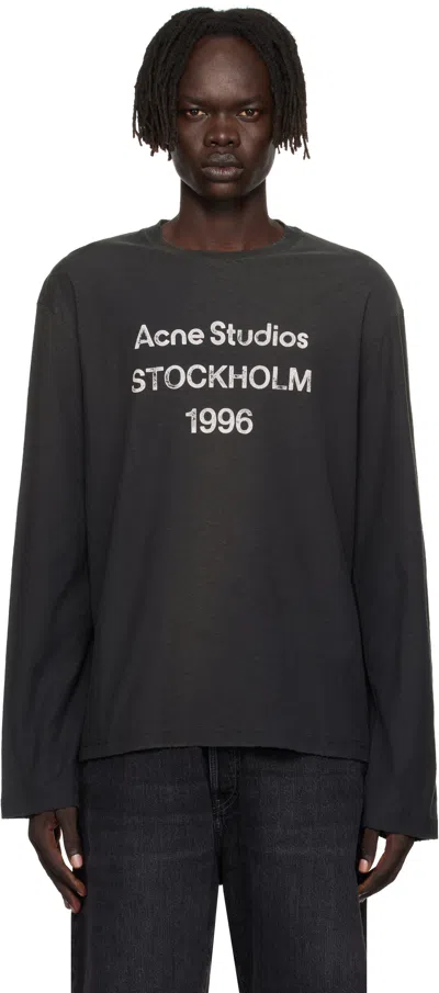 ACNE STUDIOS BLACK LOGO RELAXED FIT T-SHIRT