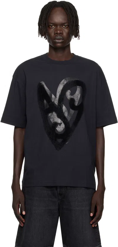Acne Studios Black Logo Relaxed Fit T-shirt