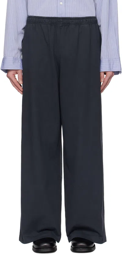 Acne Studios Black Logo Stamp Jersey Sweatpants In 900 Black