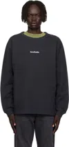 Acne Studios Stamp Logo Crewneck Sweatshirt In Black