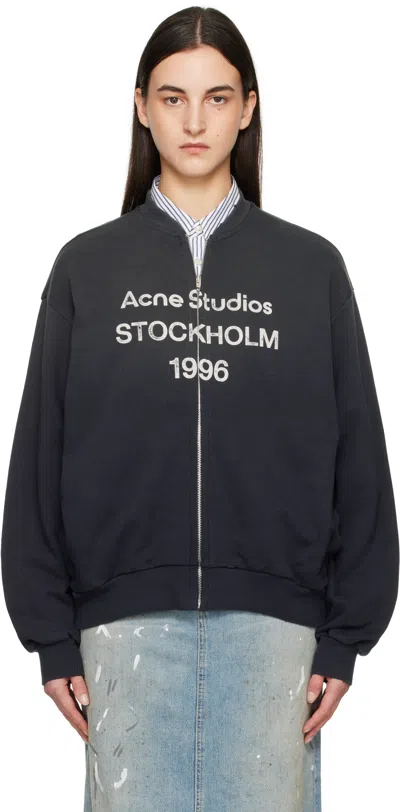 Acne Studios Black Logo Sweater In 900 Black