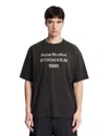 Acne Studios Exford Distressed Logo-print Cotton-jersey T-shirt In Black
