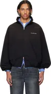 Acne Studios Black Logo Zipper Jacket In Black