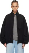 Acne Studios Black Logo Zipper Jacket In 900 Black