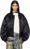Acne Studios Black Logogram Bomber Jacket In 900 Black